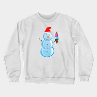 Snowman with Ice Cream Crewneck Sweatshirt